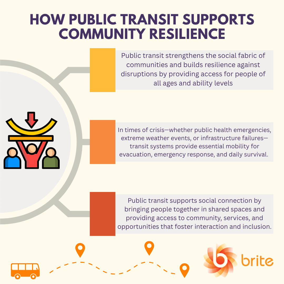 Infographic highlighting the many ways BRITE serves the community beyond just providing transportation. 
