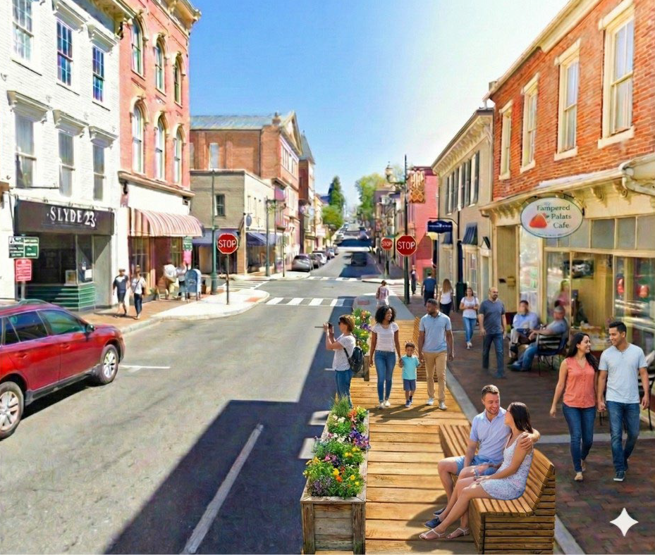 Beverley St Vision: Beverley St with curb bulbouts